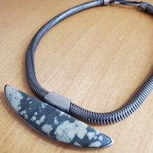 Load image into Gallery viewer, Terri Logan River Stone Necklace with Sterling Silver Snake Chain
