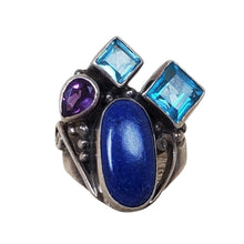 Load image into Gallery viewer, Sterling Lapis, Topaz, Aqua, &amp; Amethyst
