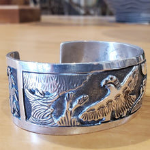 Load image into Gallery viewer, Signed Lloyd Becenti Sterling Overlay Cuff
