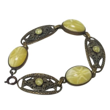 Load image into Gallery viewer, Vintage Yellow Glass Star &amp; Sapphires Bracelet
