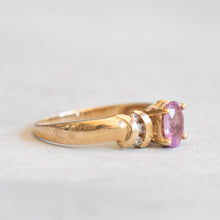 Load image into Gallery viewer, gold diamond pink tourmaline ring
