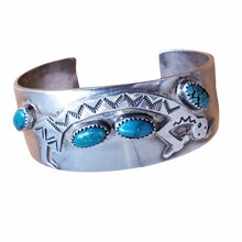Load image into Gallery viewer, Native American Turquoise Sterling Cuff
